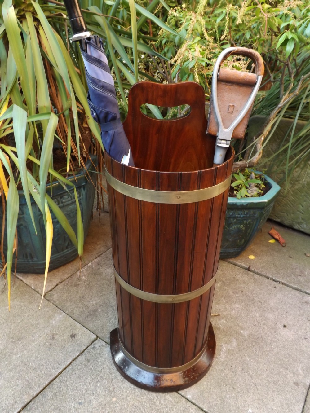 C19th Mahogany Stick/umbrella Stand With Brass Bands. 252461 www