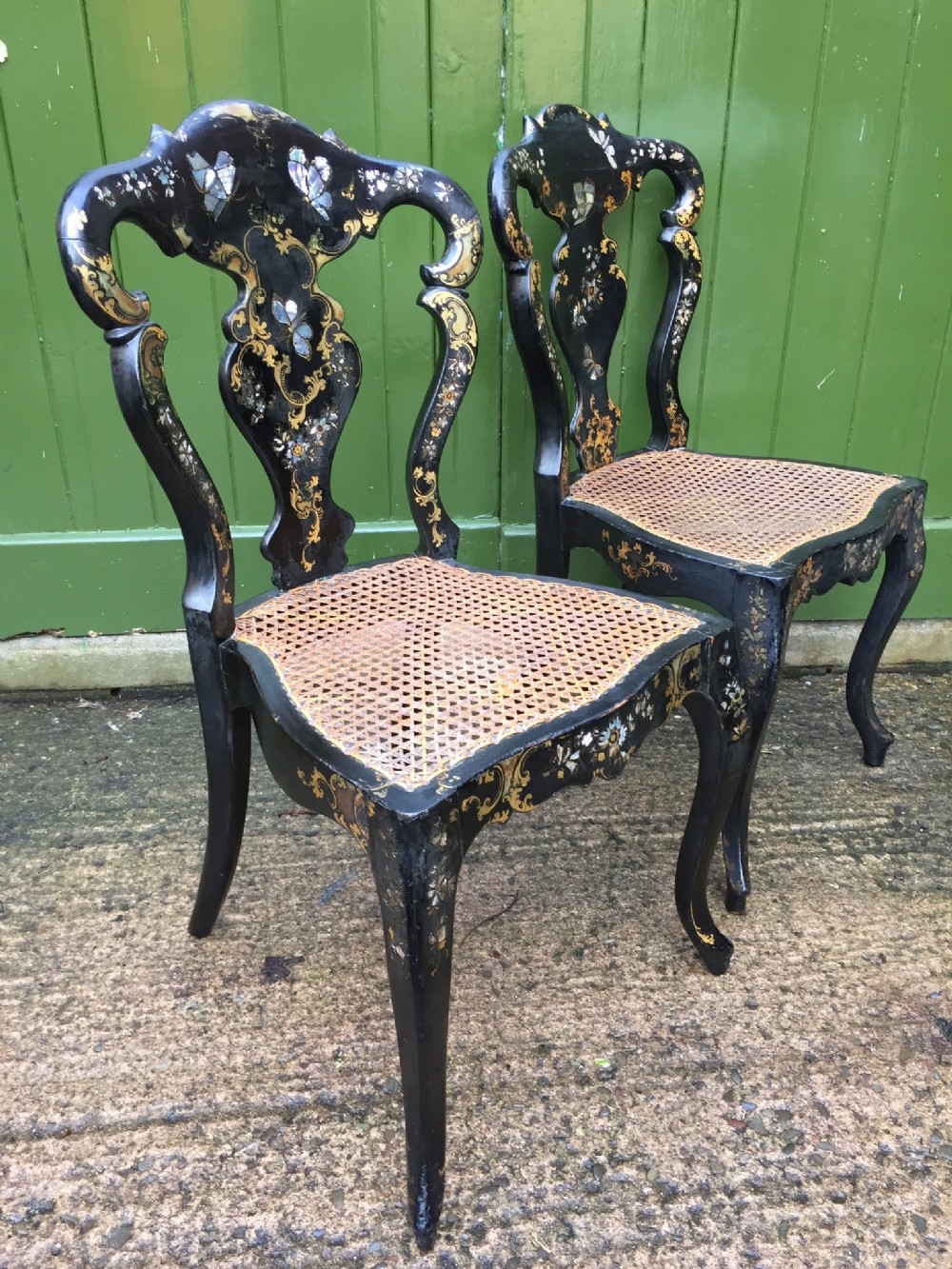 Pair Of Mid C19th Victorian Period Papier Mache Bedroom Or Side