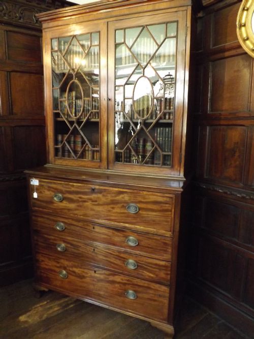 late c18th george iii period mahogany secretaire bookcase