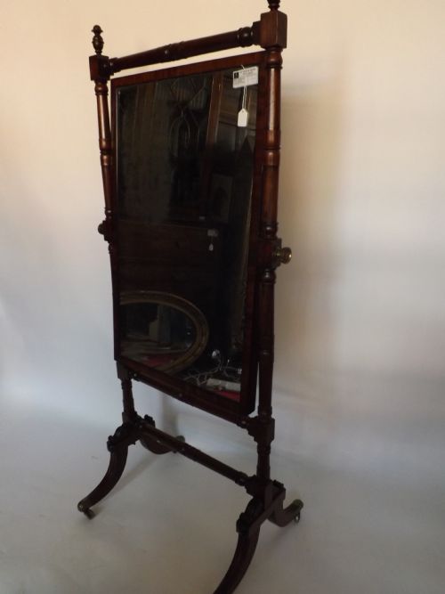 c19th regency period mahogany chevalbase robing mirror
