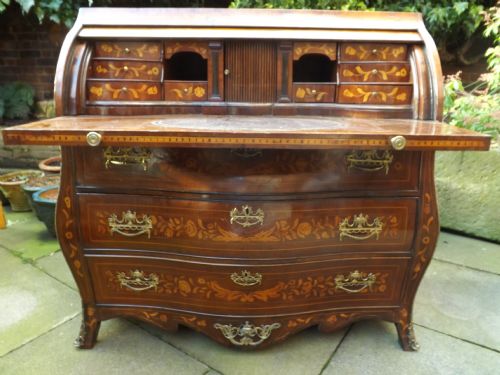 late c18th dutch marquetry walnut bureau