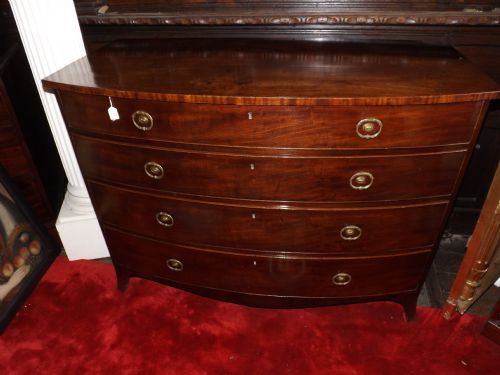 early c19th late george iii period mahogany bowfront chest of drawers