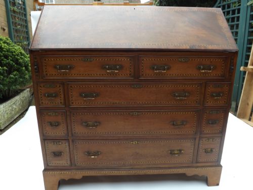 c19th walnut and strunginlaid 'estate' bureau