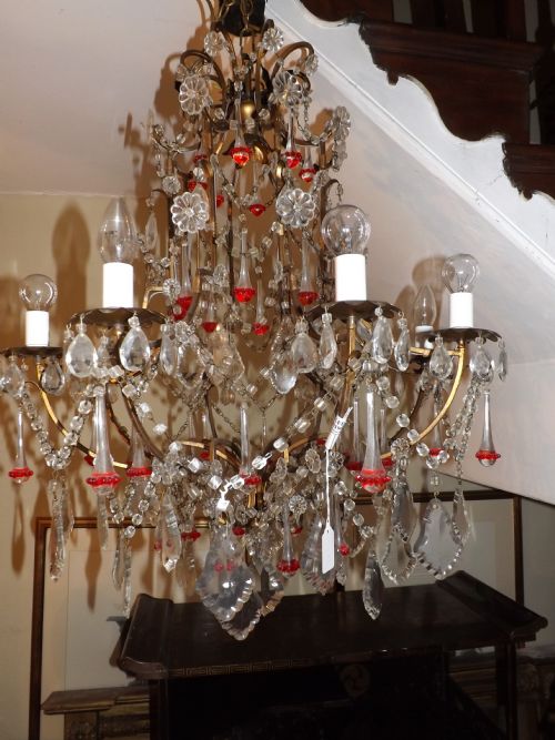 early c20th french glass chandelier