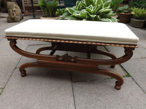 c19th regency period xframed rosewood dressing stool or window seat
