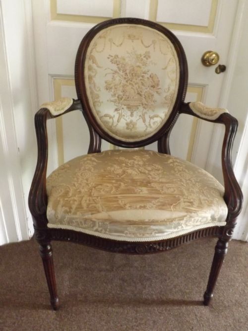 late c19th early c20th george iii style carved mahogany salon armchair