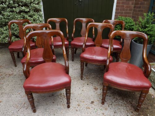 set of 8 c19th victorian period mahogany athenian design armchairs