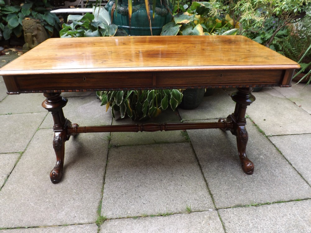 c19th george iv period rosewood library table