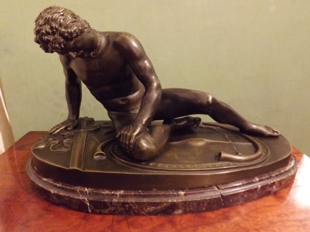 c19th 'grand tour' souvenir bronze figure the dying gaul after the antique