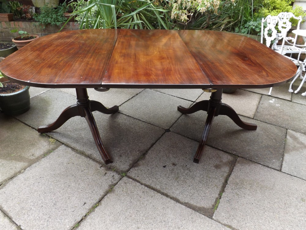 late c18th george iii period mahogany twinpillar dining table