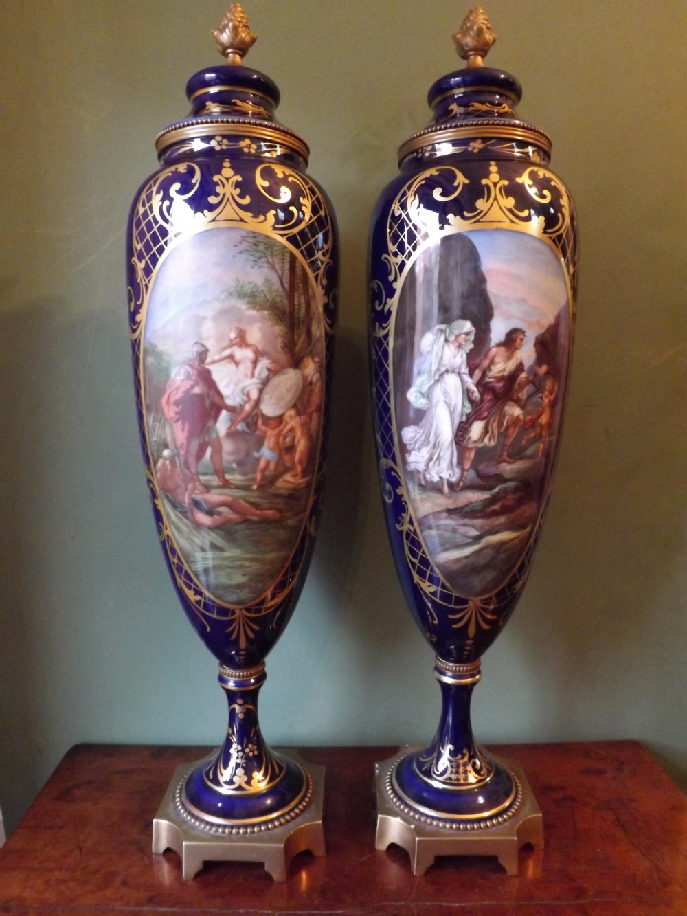 pair of late c19thearly c20th royal vienna style porcelain vases