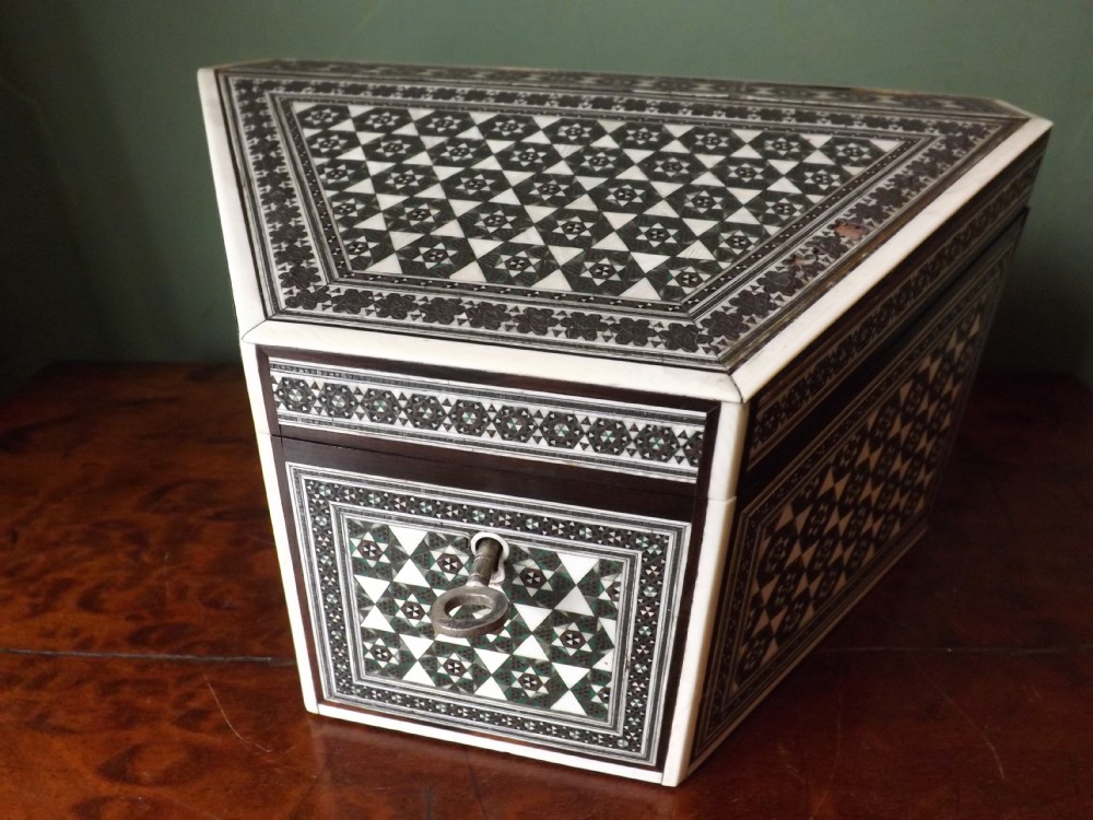 late c19th angloindian 'sadeliwork' stationary box