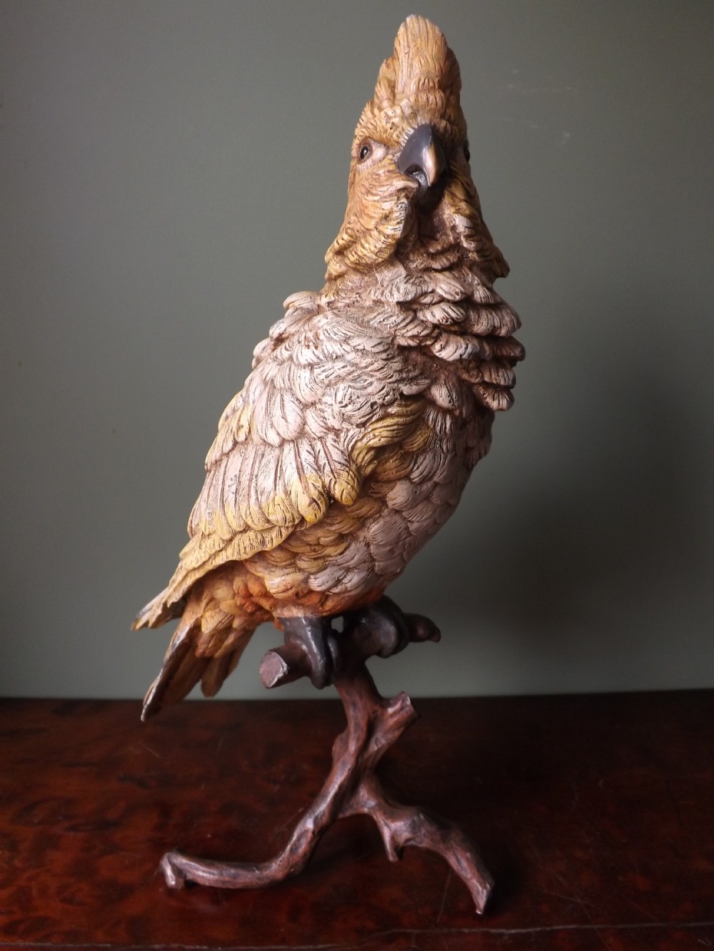 late c19th coldpainted bronze study of a cockatoo by franz bergman