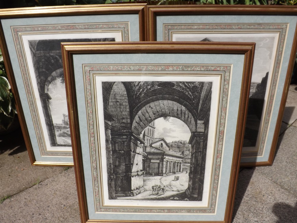 trio of c19th classical black and white engravings after luigi rossini