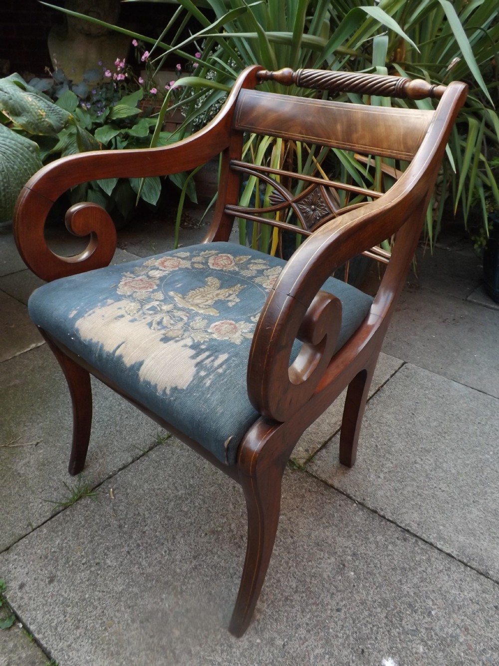 early c19th regency period mahogany armchair
