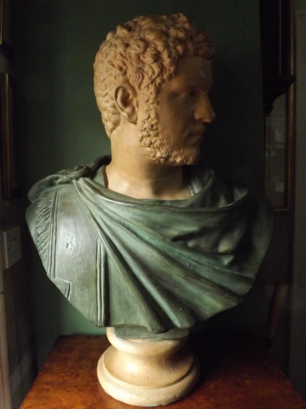 late c19th terracotta library bust study of the infamous roman emperor caracalla
