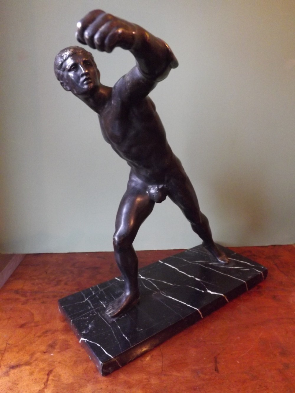 c19th 'grand tour' souvenir bronze after the antique sculpture the borghese gladiator