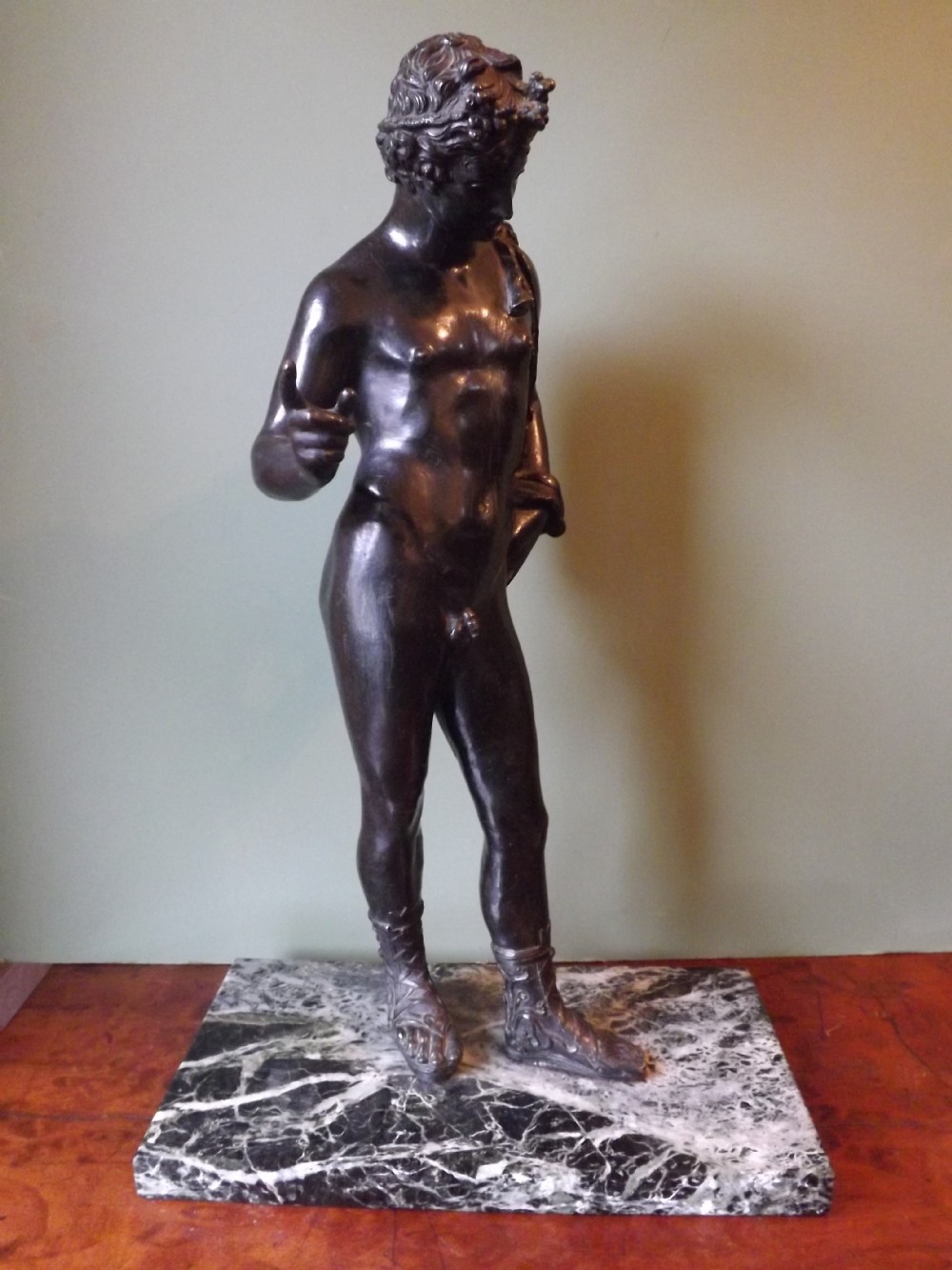 c19th italian 'grand tour' souvenir bronze sculpture after the antique of dionysus