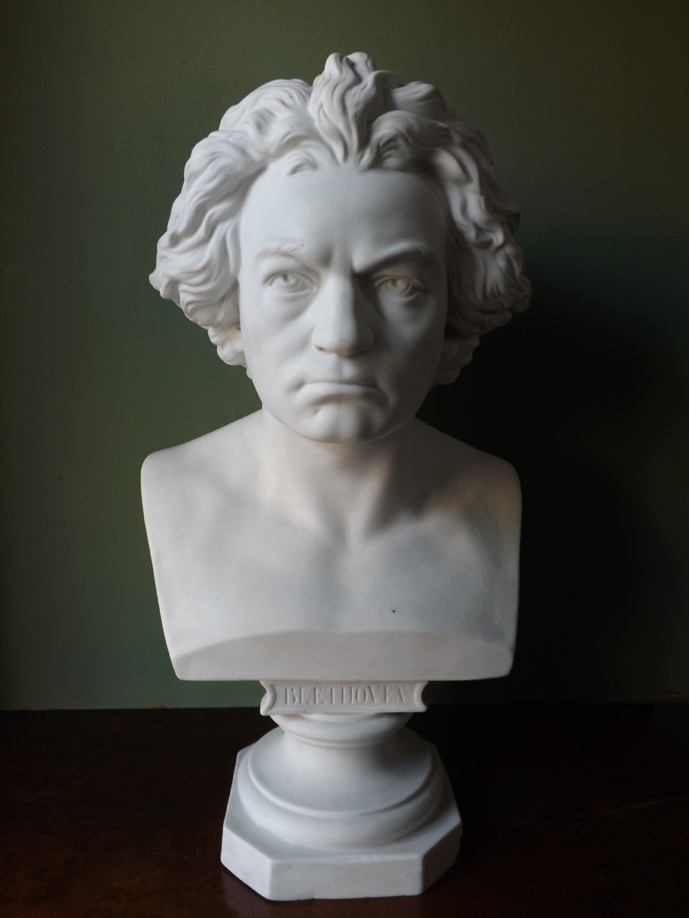 c19th parianware bust study of beethoven