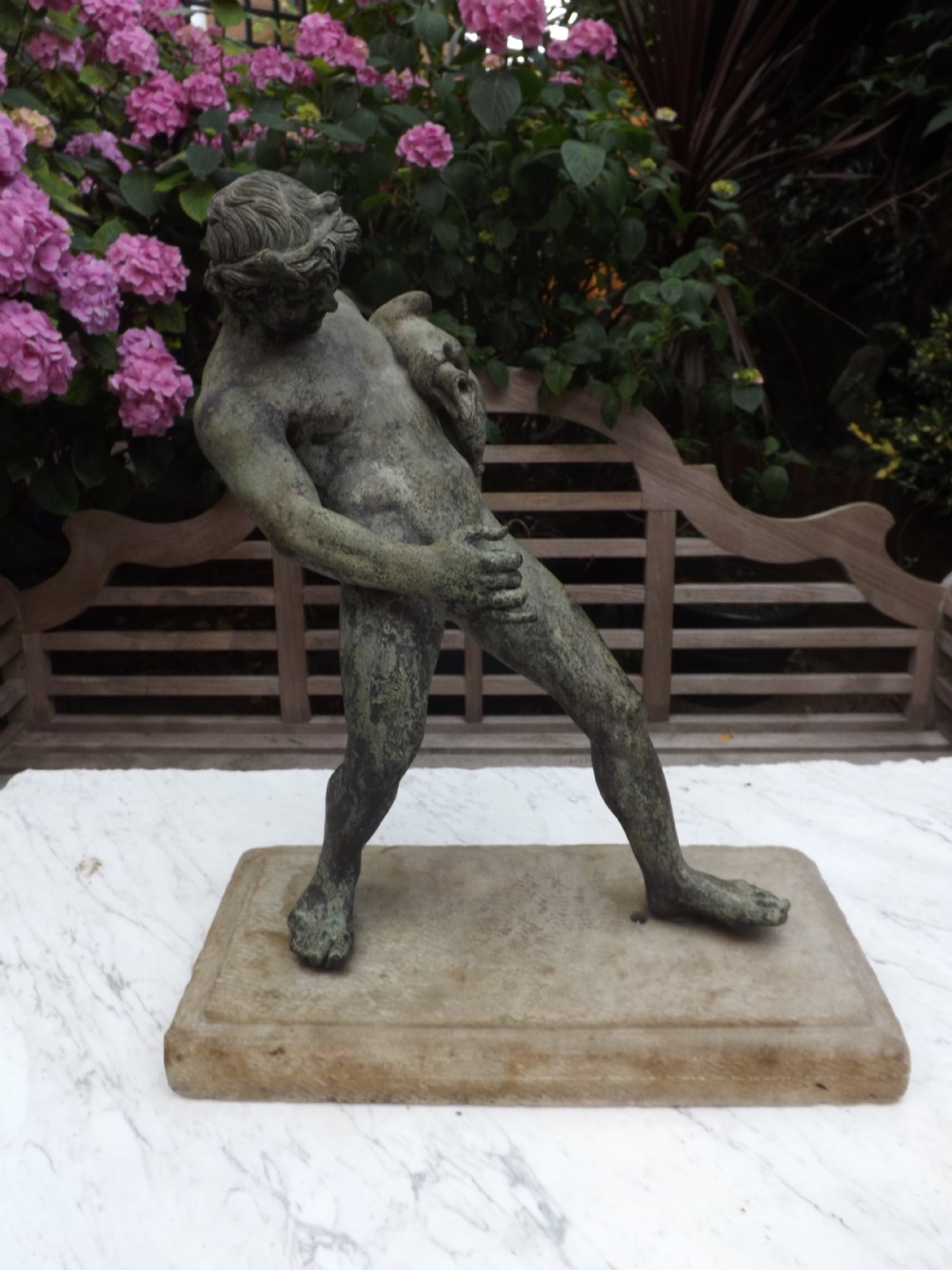 c19th italian 'grand tour' souvenir bronze figure after the antique of drunken faun