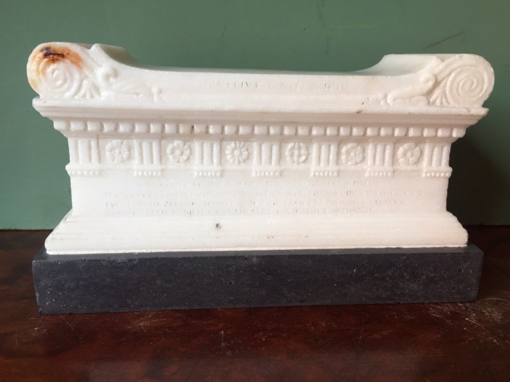 c19th italian 'grand tour' souvenir after the antique carved marble reduction of the tomb of scipio