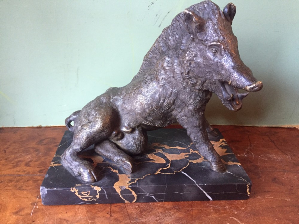 c19th italian bronze 'grand tour' souvenir sculpture after the antique of the ufizzi boar or il porcellino