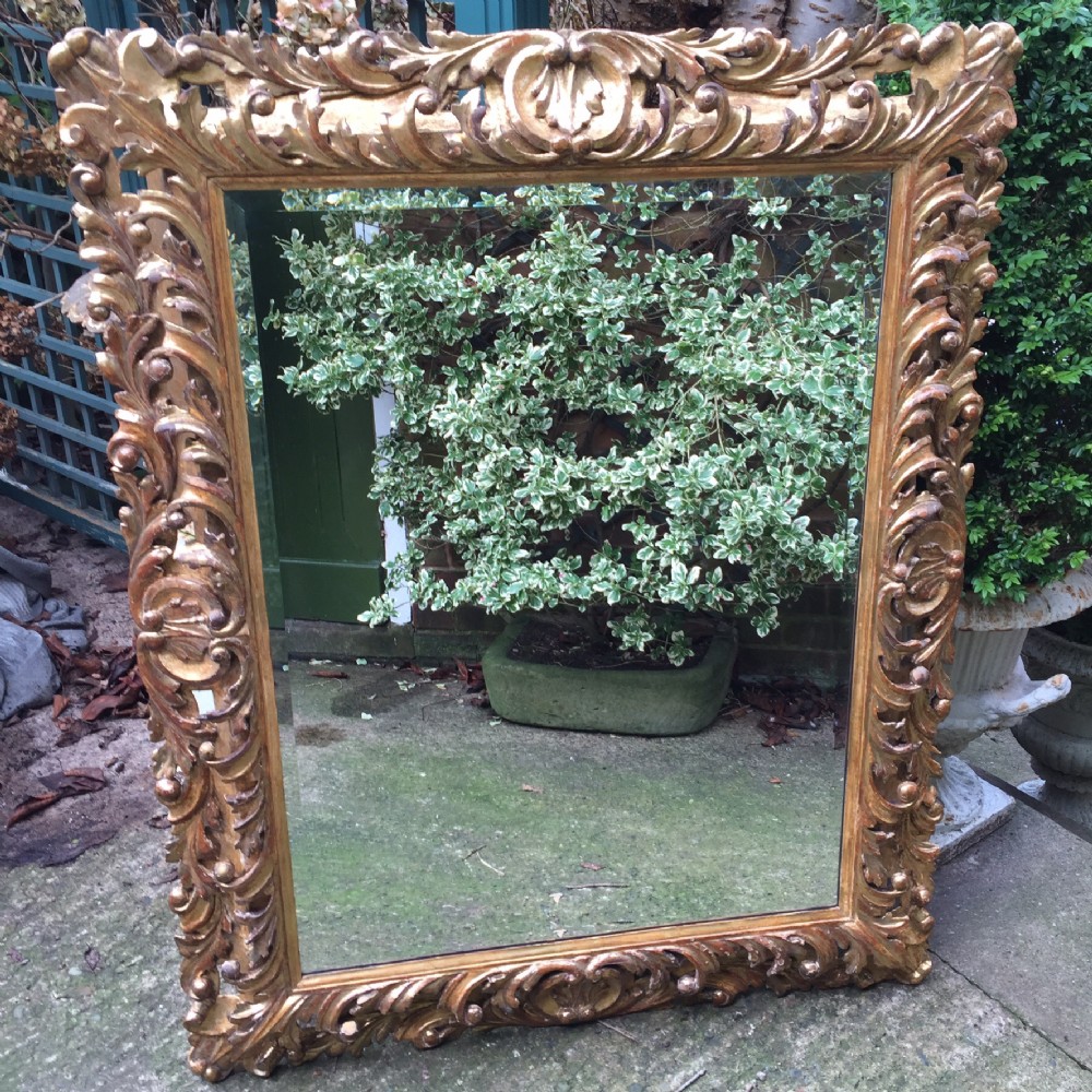 fine late c18th italian florentine carved giltwood frame mirror of good large scale