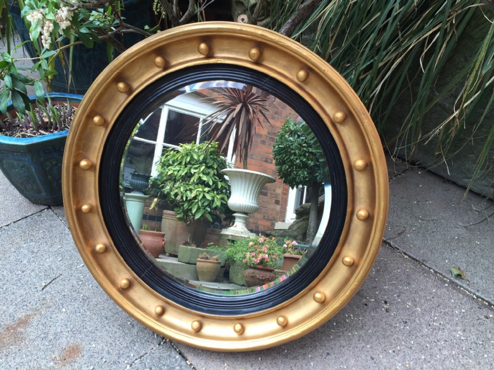 c19th regency style circular giltwood mirror