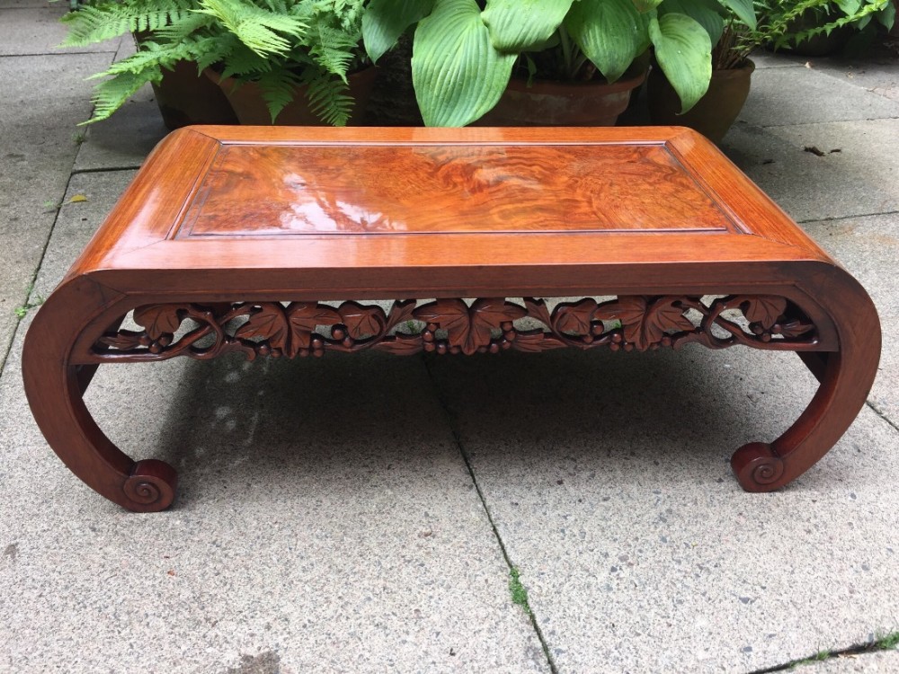 late c19th chinese qing dynasty hardwood scrollend 'kang' table