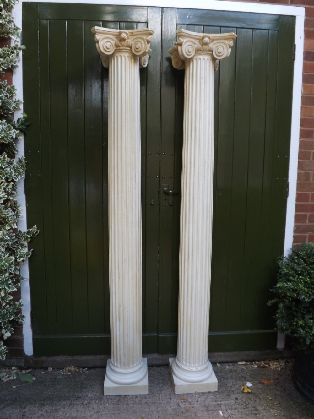 pair of late c19thearly c20th cast plaster corinthiancapped fluted architectural columns