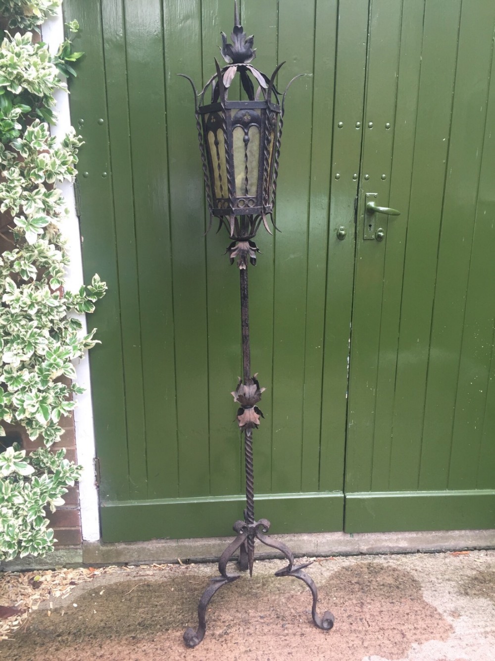 late c19th venetianstyle wroughtiron floorstanding lamp or lantern