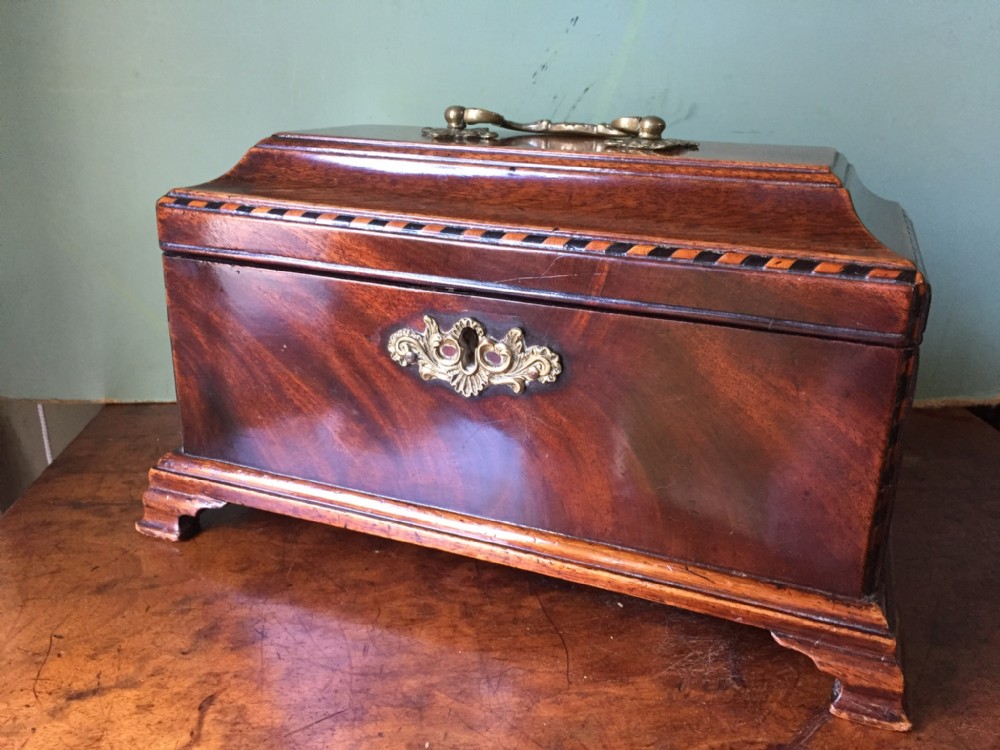 c18th george iii chippendale period mahogany tea chest or caddy