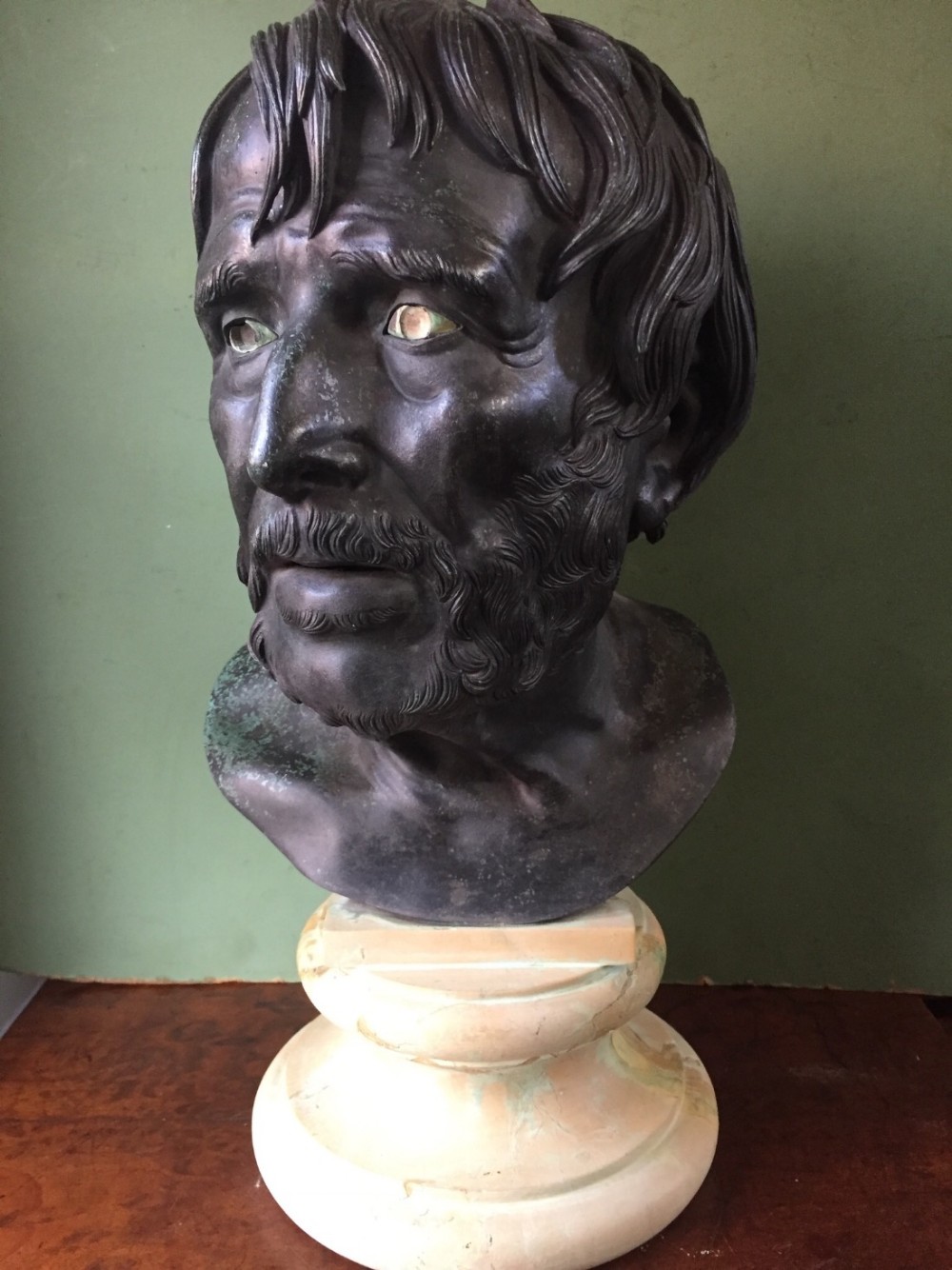 late c19th italian neapolitan bronze bust study of seneca after the antique known as the pseudo seneca