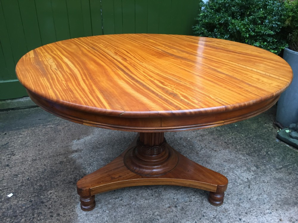 c19th angloindian or colonialmade solid satinwood centretable