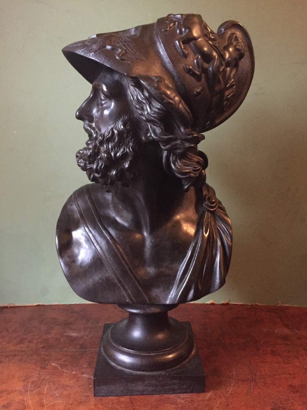 c19th bronze bust of the greek hero ajax