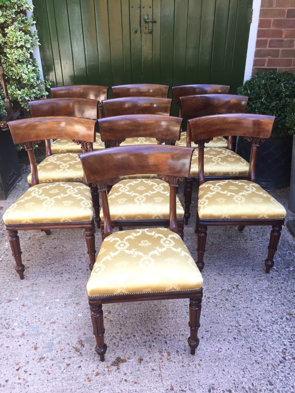 superb set of 10 c19th william iv period mahogany dining chairs