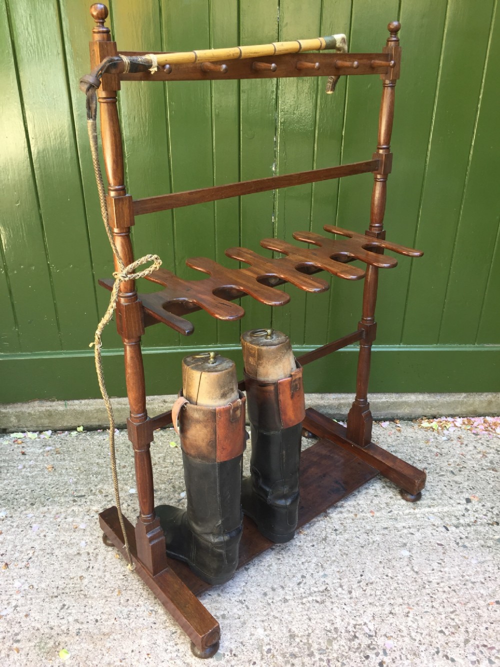 early c19th regency period mahogany 'countryhouse' boot and whip rack