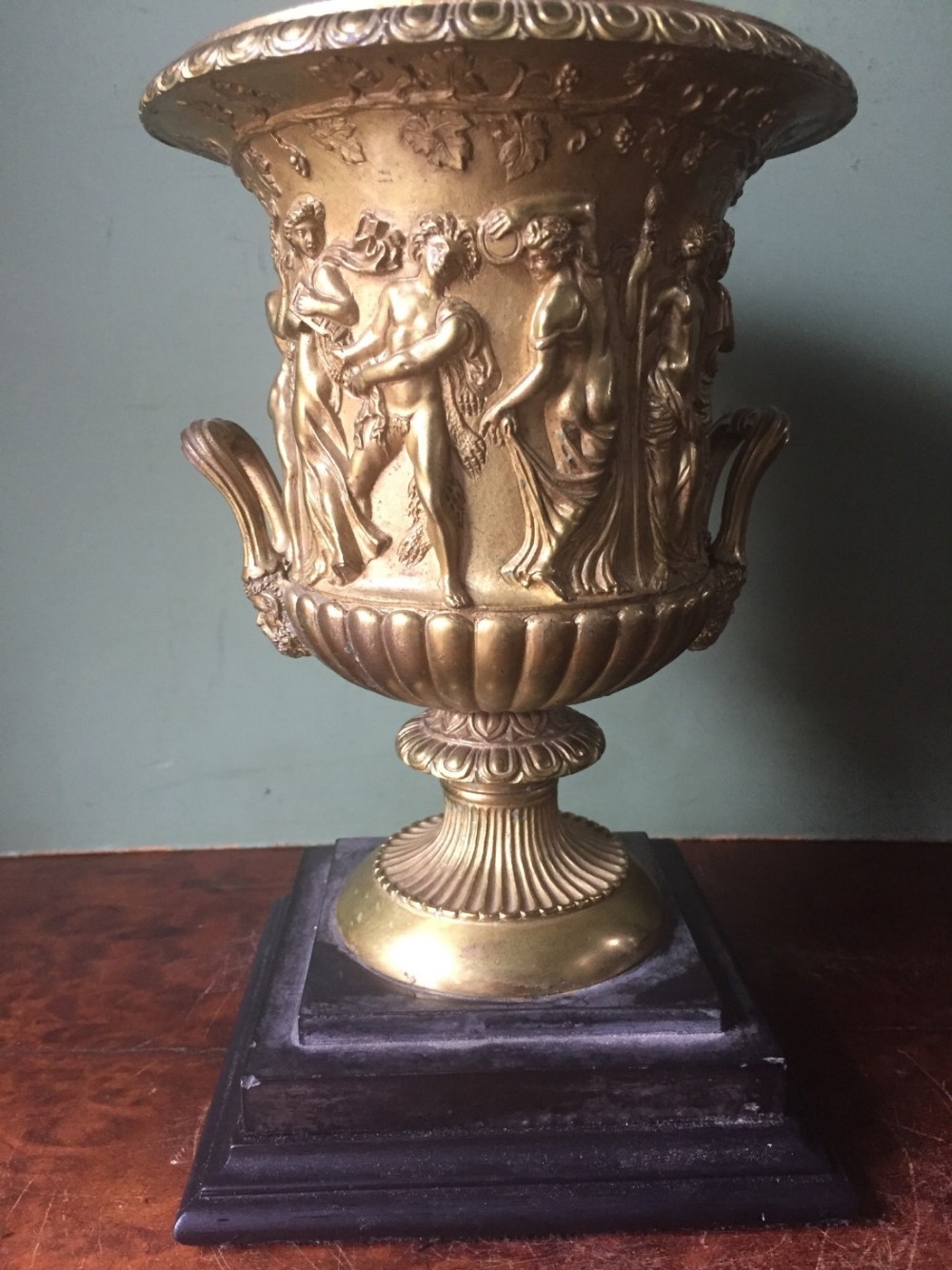 c19th french gilt bronze 'grand tour' souvenir of the borghese vase after the antique