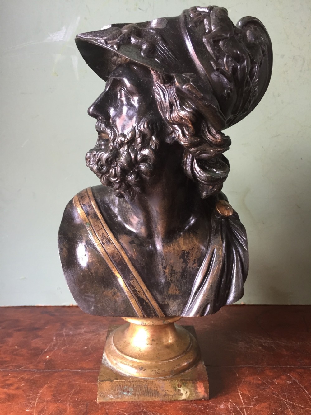 c19th bronze bust study of the mythological greek hero ajax