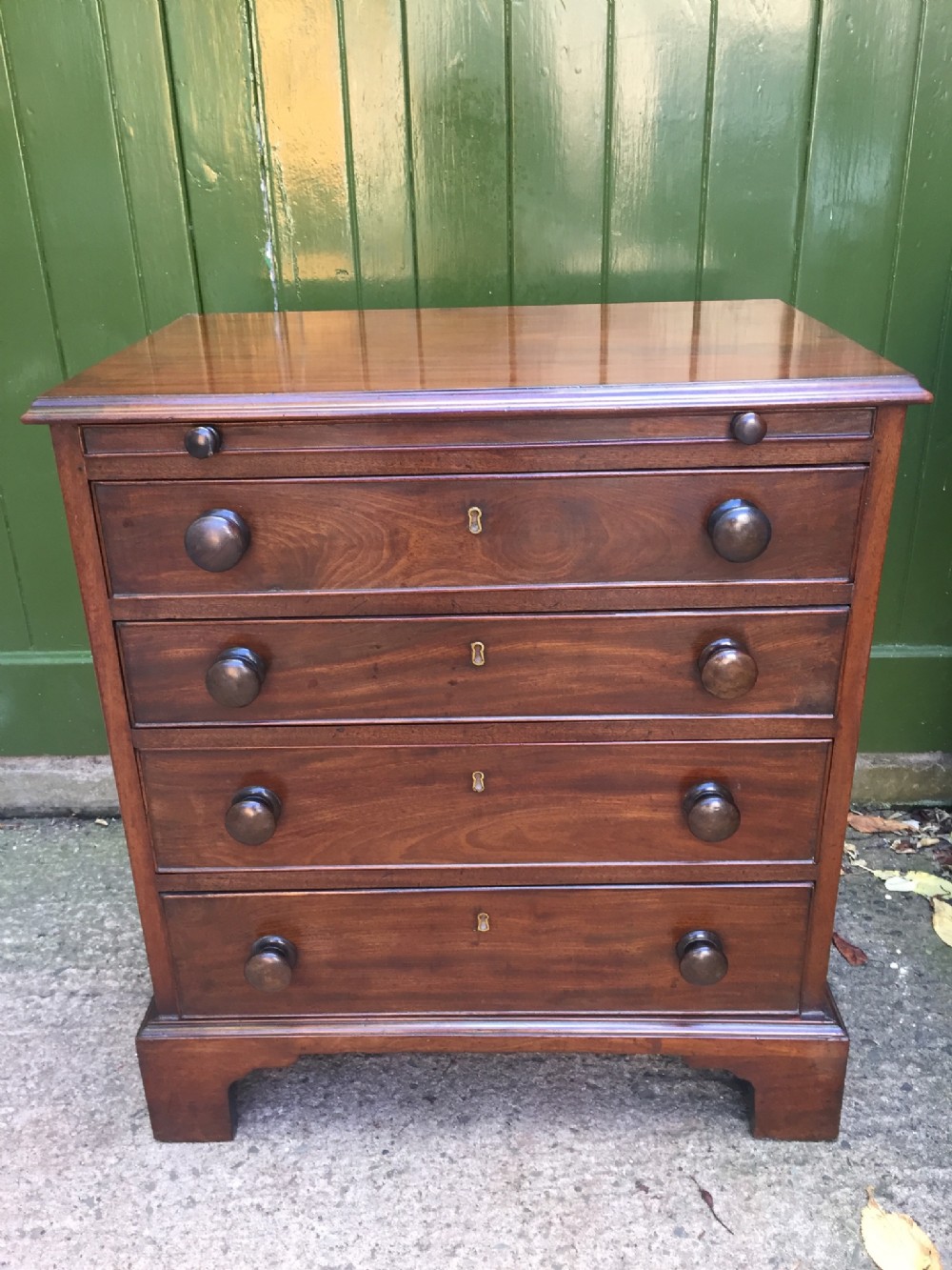 neat c19th mahogany chest of drawers of late c18th design