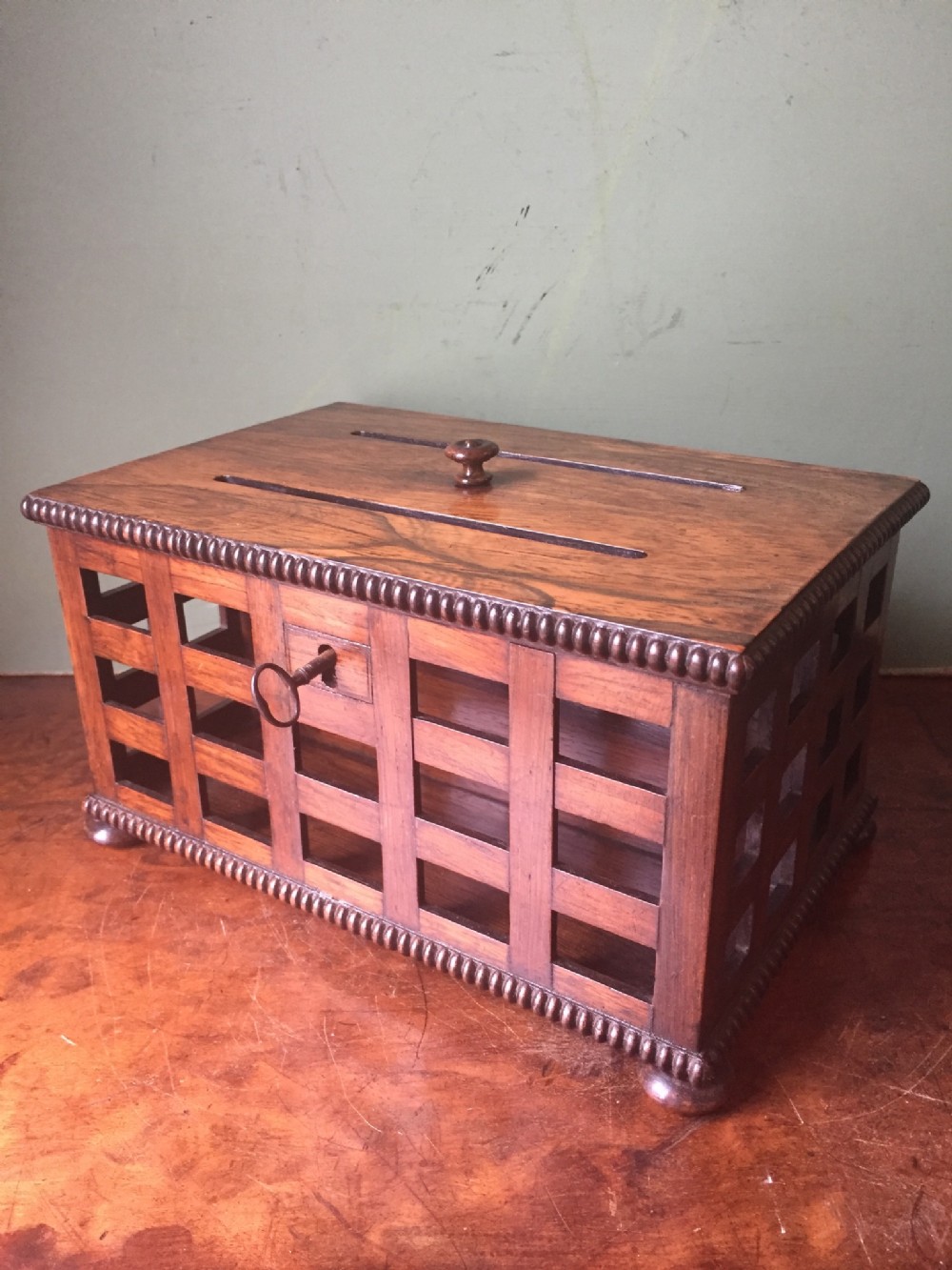 fine quality early c19th regency period rosewood correspondence or letterbox desktop casket