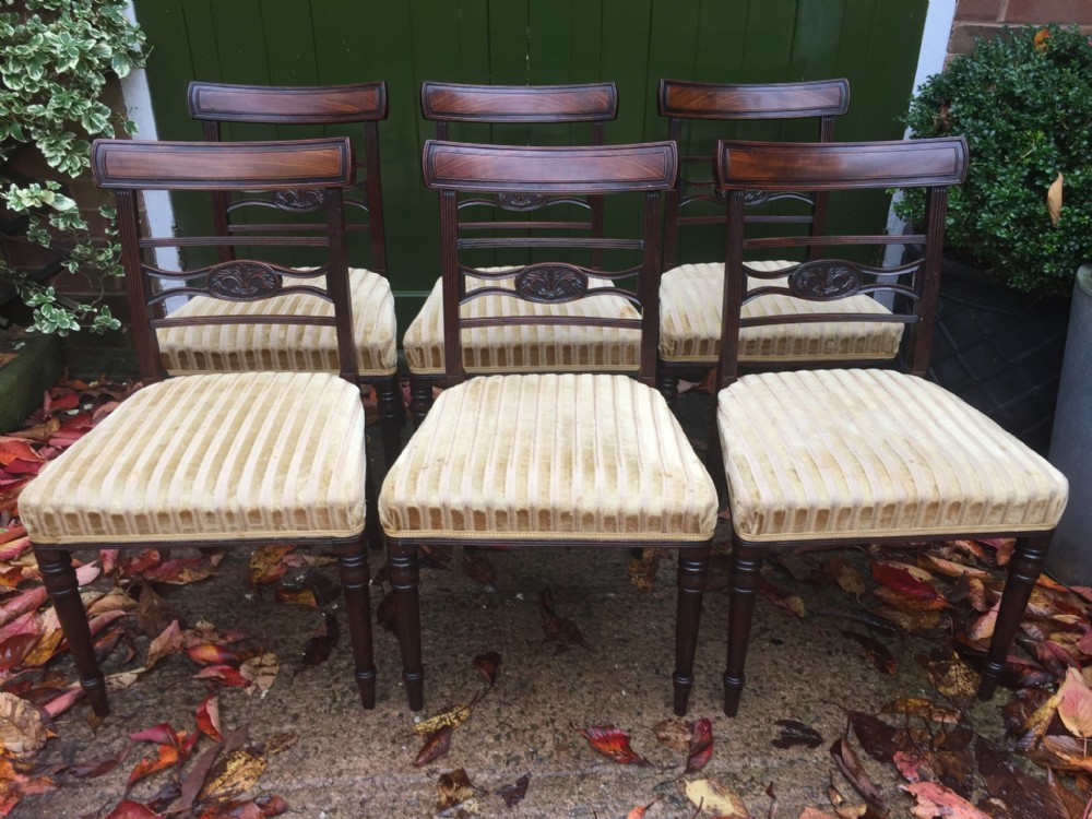 fine set of 6 late c18th george iii period mahogany dining chairs