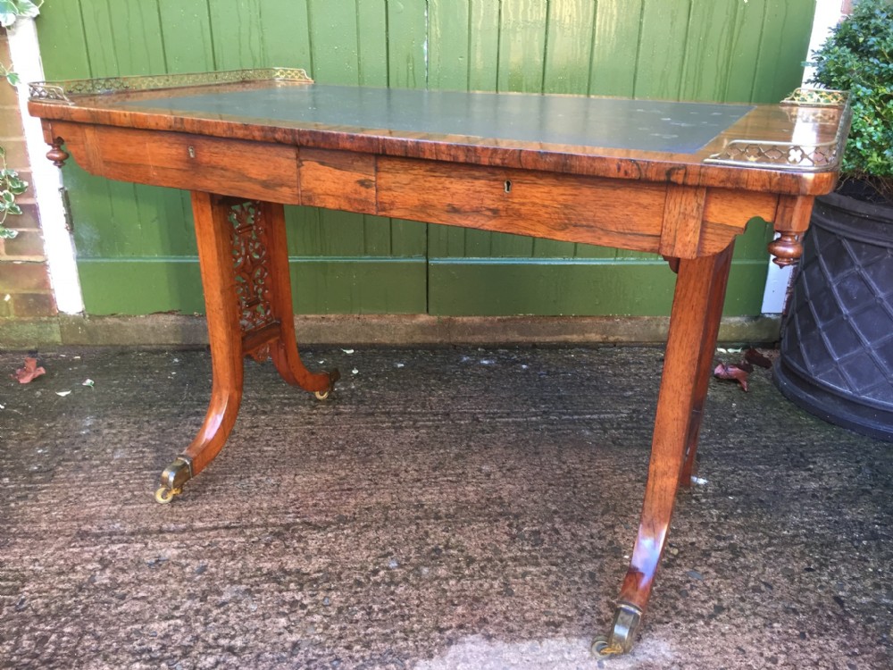 c19th william iv period rosewood writing or library table in the manner of gillows of lancaster and london