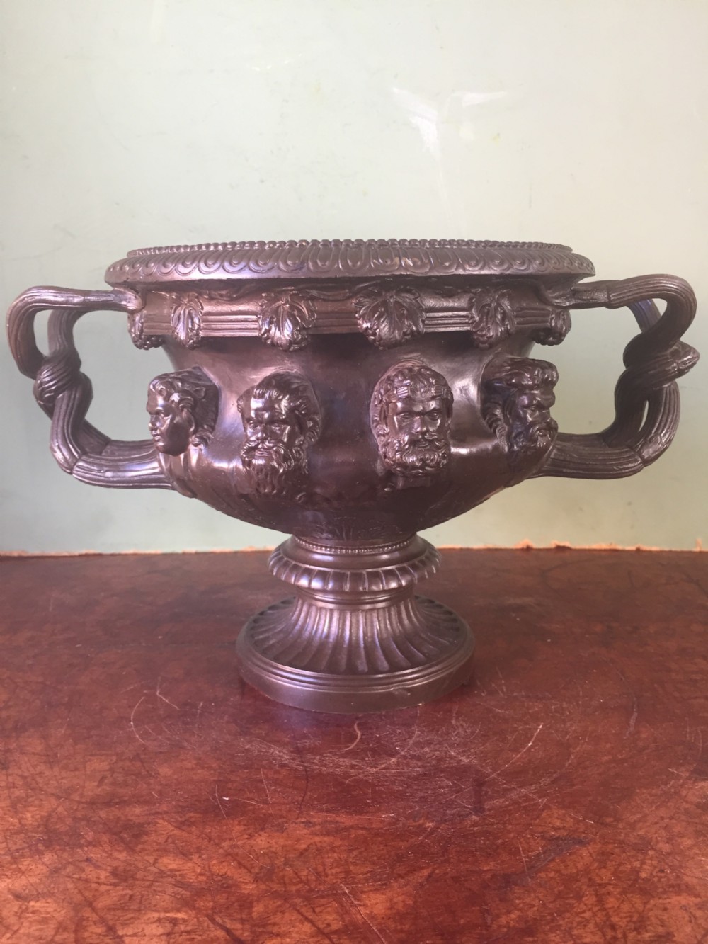 c19th 'grand tour' souvenir bronze reduction of the albani vase after the antique original