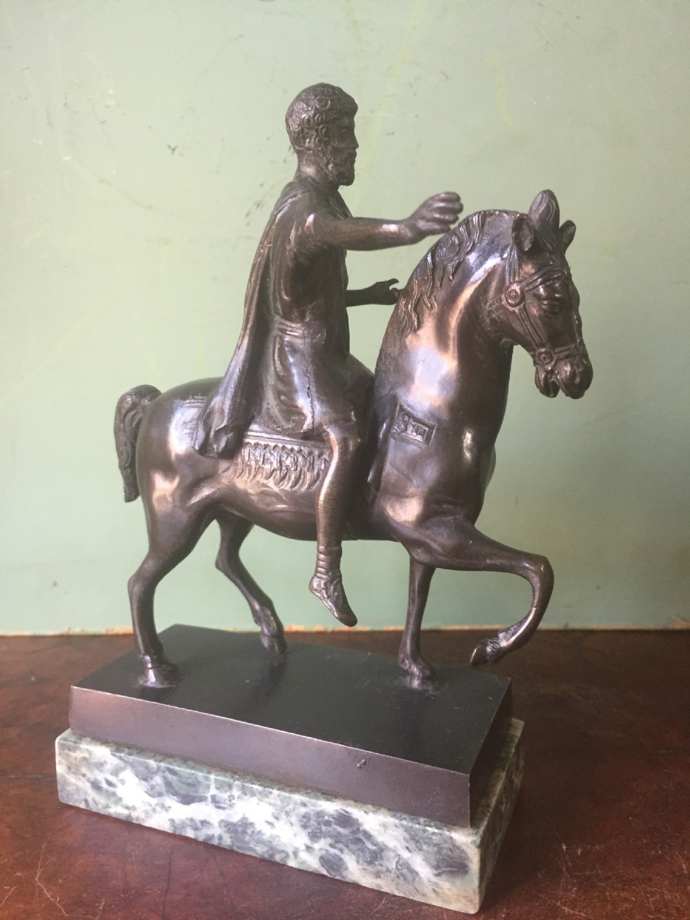 c19th italian bronze 'grand tour' souvenir reduction of the equestrian statue of emperor marcus aurelius