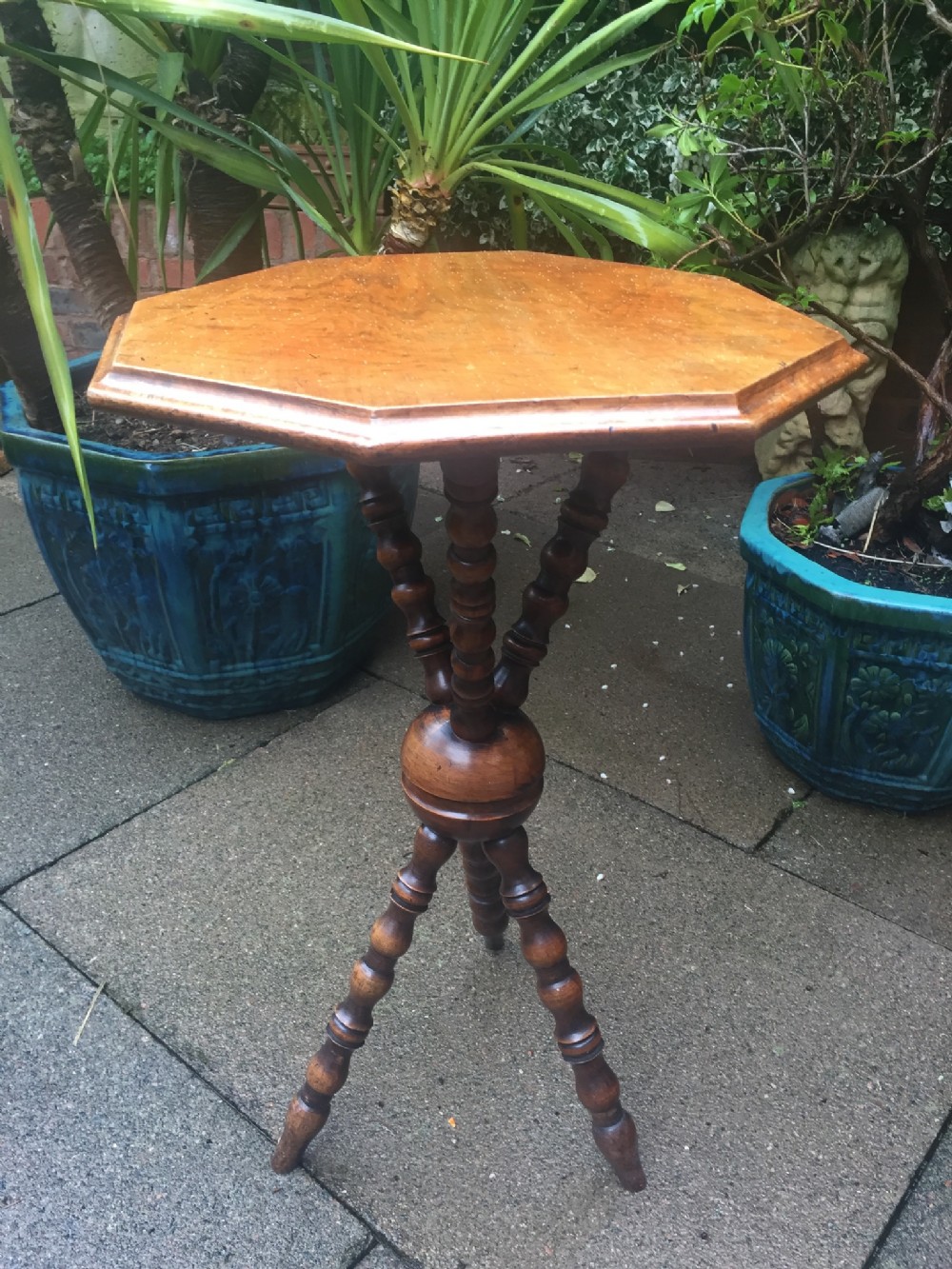mid c19th victorian period walnut 'gypsy' table on bobbin turned supports