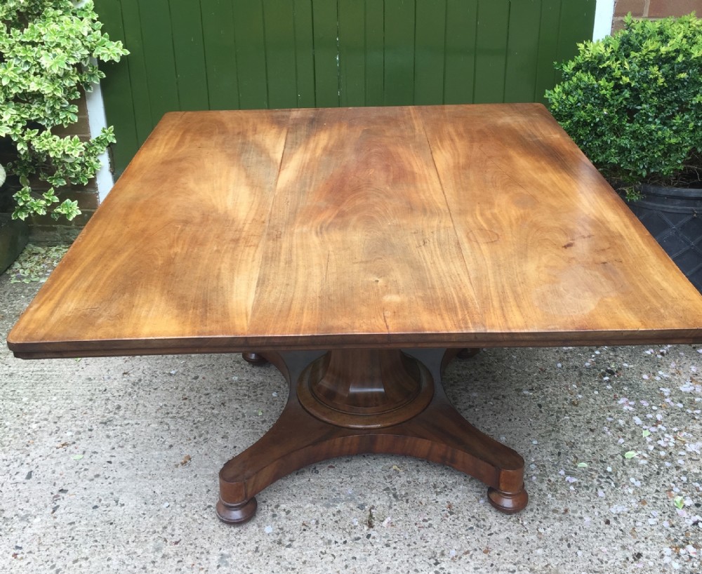 early c19th george iv period faded mahogany rectangular breakfast or centre table of unusual proportions and design