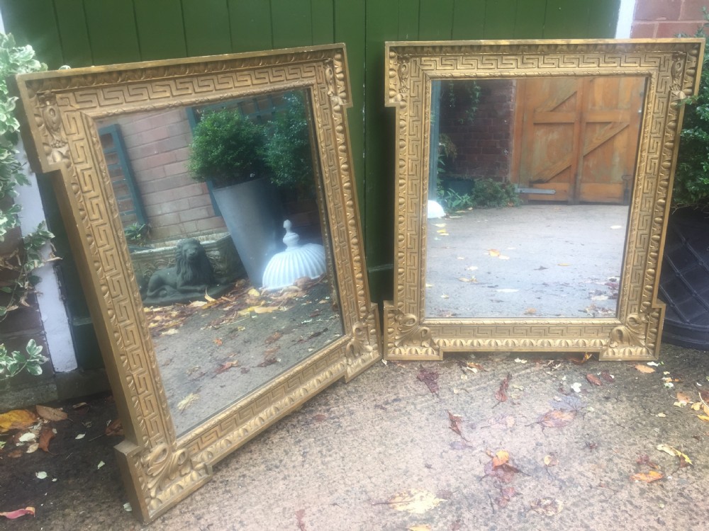 pair of early c19th georgian revival giltframed mirrors in the manner of william kent in the palladian architectural style