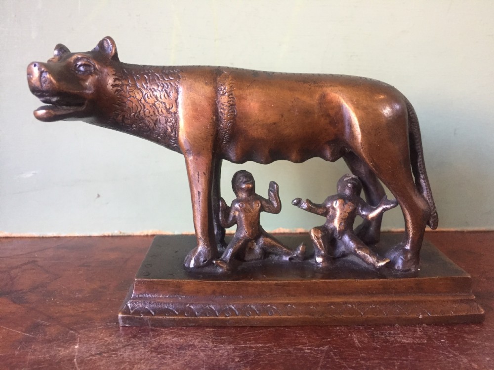 late c19th italian bronze 'grand tour' souvenir sculpture of the capitoline wolf