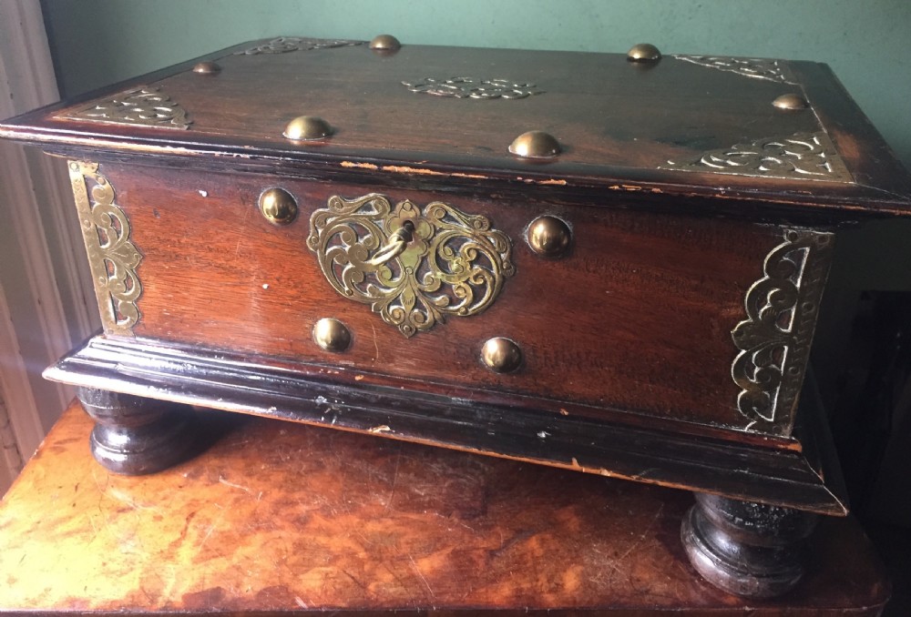 late c18th early c19th dutch east indies brassmounted hardwood table casket